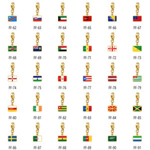 Gold Plated Enamel Country Flag Charms, World Cup Soccer Fan Travel Jewelry image 8