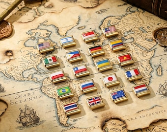 Personalized Italian Charm Bracelet, Stainless Steel Italy Charm National flag