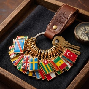 Gold Plated Enamel Country Flag Charms, World Cup Soccer Fan Travel Jewelry image 2