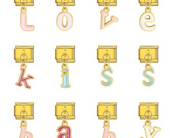 Personalized Gold Italian Charm Bracelet: Custom Initial Y2K Jewelry