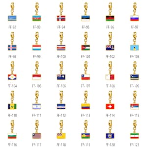 Gold Plated Enamel Country Flag Charms, World Cup Soccer Fan Travel Jewelry image 9