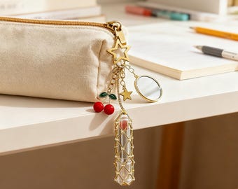 Custom Name Stainless Steel Mirror Y2K Lipstick Keychain Personalized Gift for her Christmas Keepsake