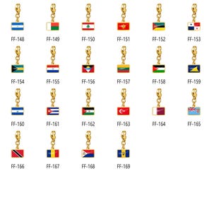 Gold Plated Enamel Country Flag Charms, World Cup Soccer Fan Travel Jewelry image 11