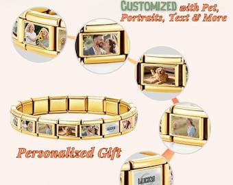 Custom Photo Italian Charm Bracelet Personalized Y2K Stainless Steel Jewelry Christmas gifts