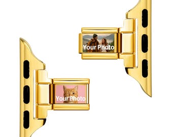 Apple Watch Italian Charms Bracelet Adapter: Custom Photo Y2K Strap Connector Christmas gift