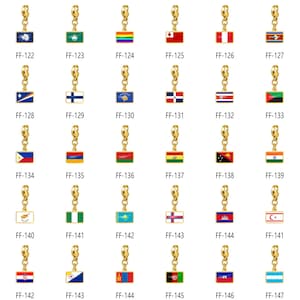 Gold Plated Enamel Country Flag Charms, World Cup Soccer Fan Travel Jewelry image 10