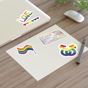Regenbogen Liebe Sticker Blätter | LGBTQIA+ Pride Decor, Journal Dekoration, Geschenkaufkleber, Gastgeschenke