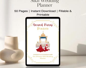 Sikh-huwelijksplanner pdf: Desi Bride Anand Karaj Organizer (invulbare en afdrukbare digitale download)