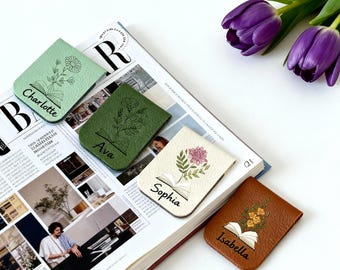 Personalized Birth Flower Magnetic Bookmark-A Meaningful Book Lover Gift for Women
