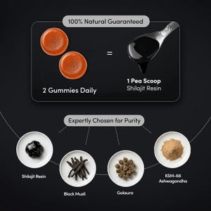 100% Ayurvedic Himalayan Shilajit 30 Gummies with KSM 66 Ashwagandha image 4