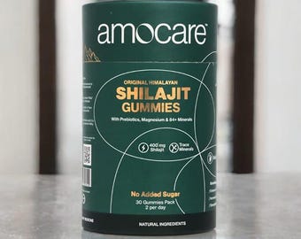 Gomas de Shilajit Puro do Himalaia: Sabor Tamarindo, Ácido Fúlvico, Sem Açúcar (30 Gomas)