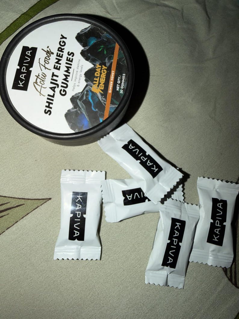 Himalaya Shilajit Gummies: 225 mg, Ingwer Honig Geschmack KSM-66 Ashwagandha, Vegan, Laborgetestet, 60N Bild 2