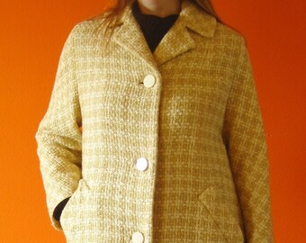 Womens Yellow A-line Coat sz M
