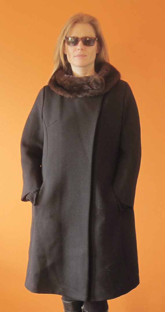 1960s Womens A-Line Coat sz XL