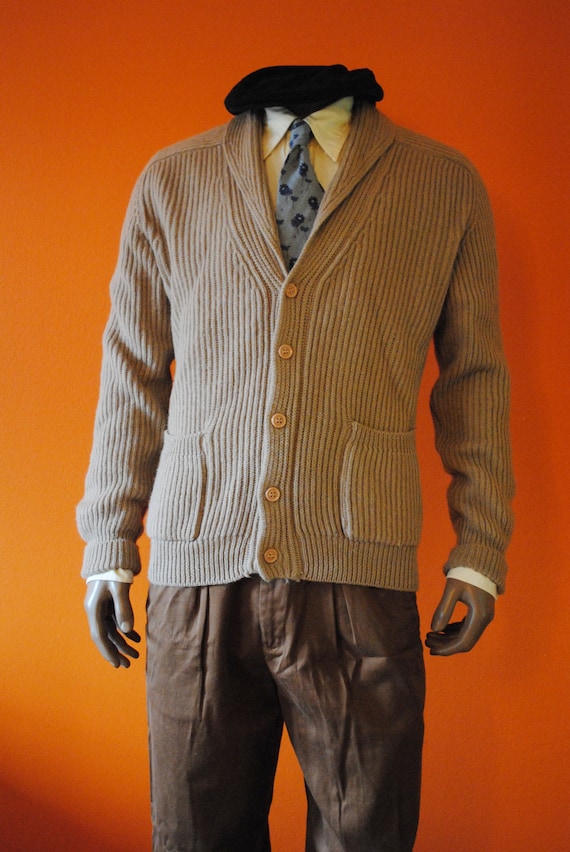 Shawl Collar Wool Cardigan, sz M