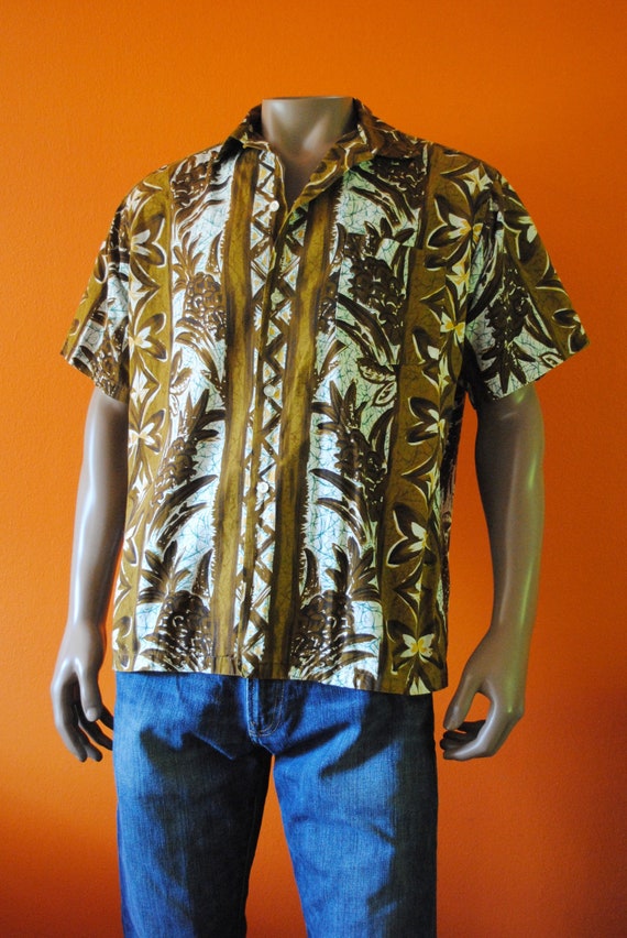 Mens Cotton Aloha Shirt sz M-L