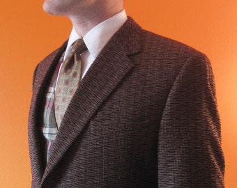 Wool Jacket, unique weave sz 40