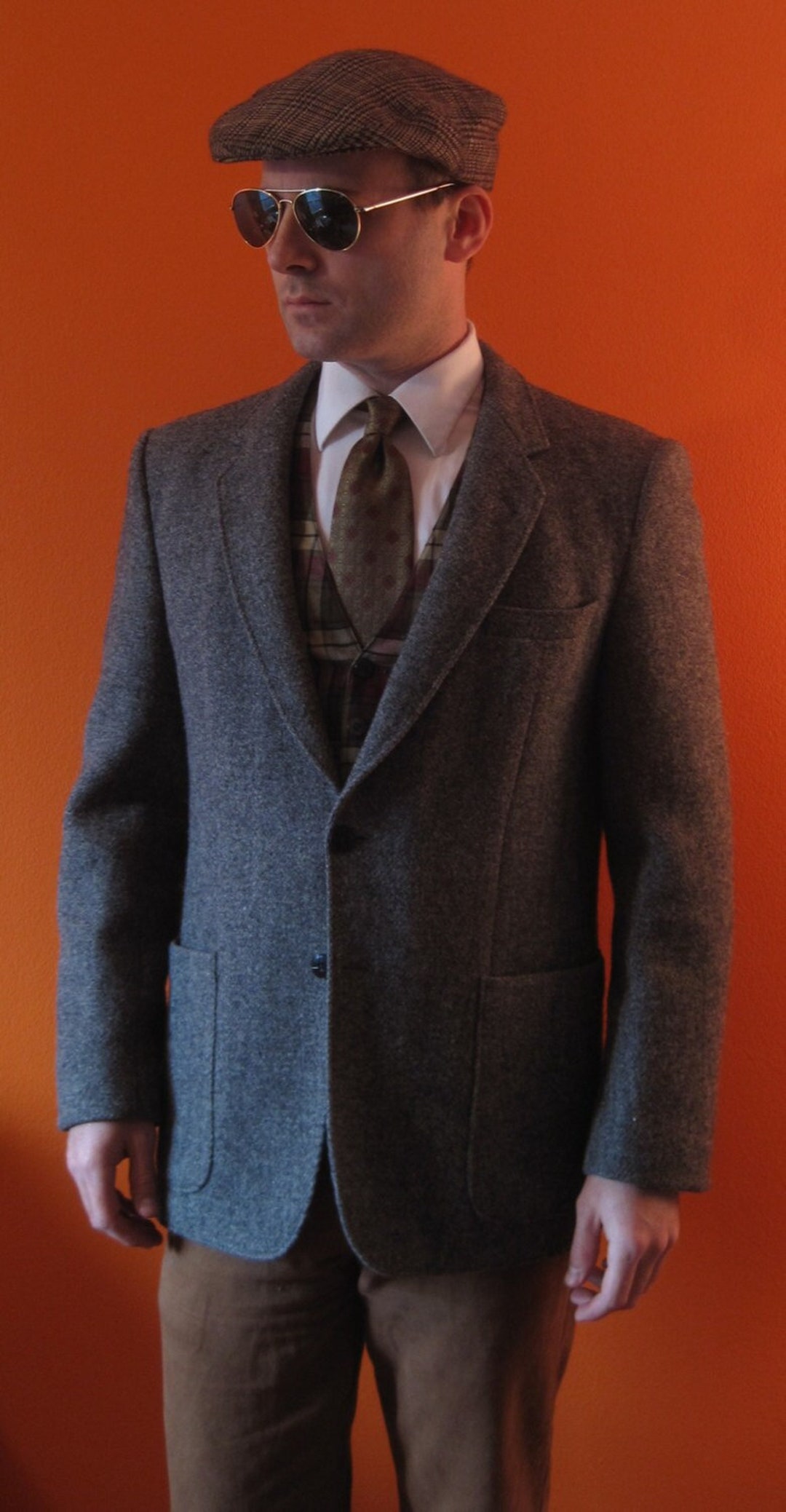 Grey Harris Tweed Jacket Sz 40 - Etsy