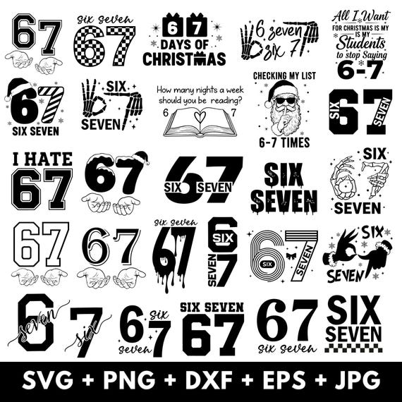 6 7 Meme Funny Hands SVG Bundle, 6 7 Meme Funny Skeleton Svg, Viral Meme Humor,67 Trend,Viral Internet Humor 67,67 Xmas,Viral 6 7 Funny Joke