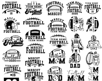 Editable Football Team Template SVG, Custom Football Team Name, Football Mascot Template, Football Team Logo, football team svg,Football svg
