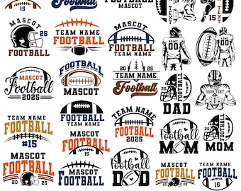 Editable Football Team Template SVG, Custom Football Team Name, Football Mascot Template, Football Team Logo, football team svg,Football svg
