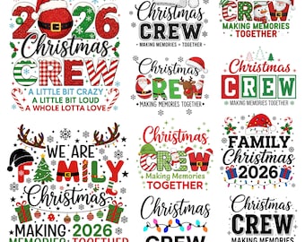 Christmas Crew Png, Familie Weihnachten 2026 Png, Erinnerungen zusammen machen, Weihnachten png, Lustiges Passendes Feiertags-Shirt png, Familienpyjamas png