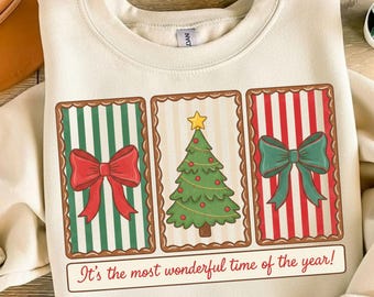 Preppy Christmas PNG, Retro It's the most wonderful time of the year PNG Coquette, Christmas Doodle Design, Digital Download file