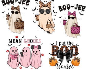 Boo Jee Leopard Ghost PNG, Boujee Halloween Ghost, Leopard Print Ghost PNG, Spooky Season Shirt Design, Cute Halloween Sublimation
