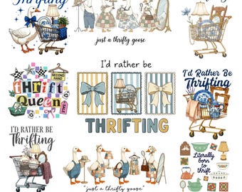 I'd Rather Be Thrifting PNG, Cute Thrift Cart Quote Design, Thrifting PNG, Thrift aesthetic Shirt Design,Vintage Shopping Lover,Boutique Png