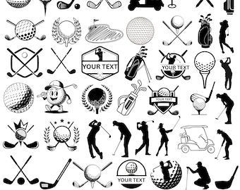 40 Golf SVG Png Bundle, Golf Ball Svg, Golf name frame, Sport svg, Golf Lover Svg, Golf club svg, Golfing SVG Golfer svg,Cricut & Silhouette