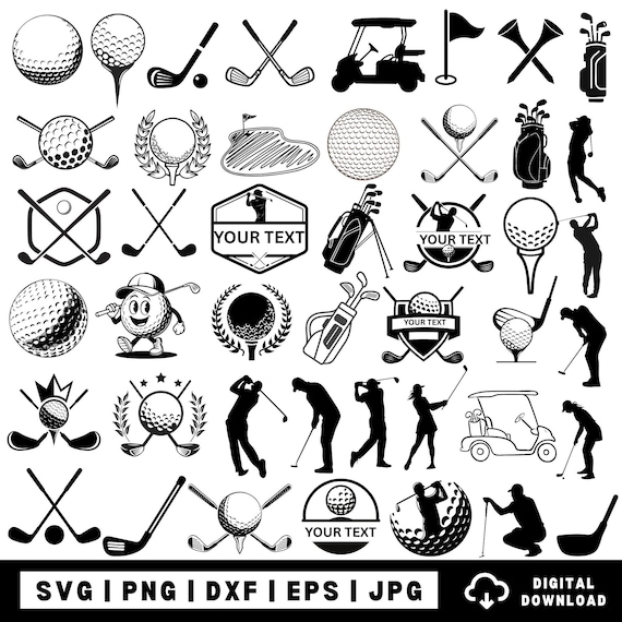 40 Golf SVG Png Bundle, Golf Ball Svg, Golf name frame, Sport svg, Golf Lover Svg, Golf club svg, Golfing SVG Golfer svg,Cricut & Silhouette