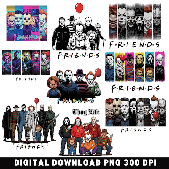 Horror Characters Png, Horror Friends Png, halloween character Png, Horror Bundle PNG, Horror Movie PNG, Halloween Png,halloween friends png