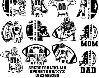 SVG personalizzato per giocatore di football, SVG per football, SVG per giocatore di football, SVG per mamma di giocatore di football, SVG per nome di giocatore di football, SVG per squadra di football, SVG per due giocatori di football