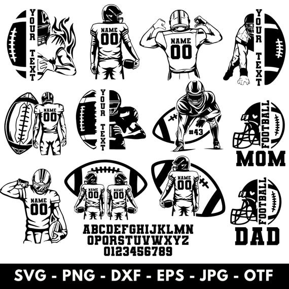 Custom Football player Svg, Football svg,Football player svg,Football mom svg, Football Name Svg, football team svg,two football players svg