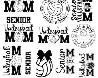 Volleyball Senior 2027 Mom Svg, Png, The Final Set, Finish Strong, Black & White, Volleyball Season, Senior Night, Volleyball Mom Shirt Svg