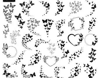 Flying Butterflies Svg Bundle, Flying Butterflies Png, Butterfly Clipart, Butterfly Swarm Svg, Butterflies Svg,Cricut Files,Instant Download