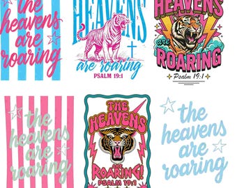 The Heavens Are Roaring PNG, Christian Faith PNG, Christian Tiger Cross PNG, Psalm 19:1,Girly Png,Dainty Png,Stripes Png,Love Like Jesus Png