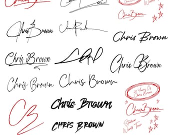 Chris Brown Signature Svg PNG,Chris Brown Signature Designs,Chris Brown Breezy Bowl XX Tour,Chris Brown,Chris Brown DTF Transfer print files