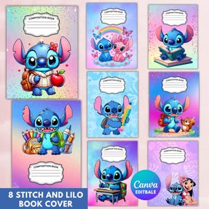 Lilo and Stitch Composition Notebook Cover,Composition Book Cover,Canva Composition Notebook cover,Back to School Printable,Digital Download
