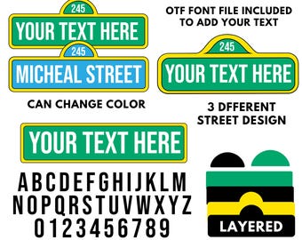 Street Sign SVG, Custom Street Sign, Street Svg Sign, Street Sign Personalize, Street Logo Cricut Font, Street Sign clipart, Street Sign Dxf