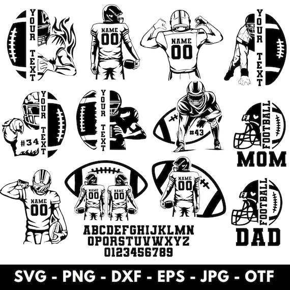 Custom Football player Svg, Football svg,Football player svg,Football mom svg, Football Name Svg, football team svg,two football players svg