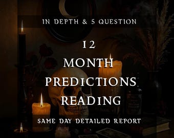 12 Month Tarot Forecast | In-Depth Annual Reading + 5 Questions | Future Insights & Detailed Report