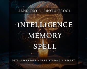 Intelligence Memory Enhancement Spell | Focus Boost Ritual | Mental Clarity & Study Aid Energy | Brain Power Alignment