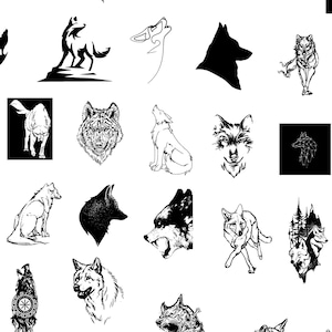Wolf SVG Bundle | 46 Wolves Pack Designs, Vector PNG (Instant Download)