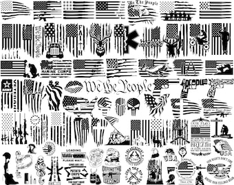 SVG File 74 American Flag USA We The People Right Constitution 2nd Amendment Patriotic Veteran Military Cricut Pack hd Vector Art PNG Bundle