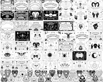 SVG File 79 Occult Ouija Board Symbols Satanic Spirit Demonic Pentagram Mega Pack Laser Art Cricut vector png bundle Hell Devil Baphomet