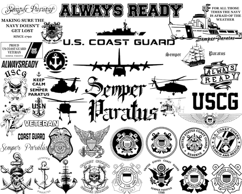 SVG File 42 USA Coast Guard Semper Paratus USCG Usmc Navy Military Army ...