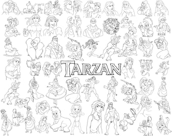Tarzan SVG Bundle | 58 Designs Jungle Adventure & Tribal Nature | Svg Png Eps | Instant Download | Vector Cricut