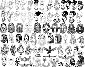 SVG File. 75 Nefertiti Cleopatra Ramses Egypt Pharao Pyramid Ibis Osiris Anubis Sphynx Cairo Ra Horus Goddess Mega Pack Laser Vector Bundle