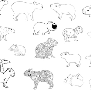 Capybara SVG Bundle | 16 Files – Cute & Quirky Capybara Designs | PNG + Vector | Instant Download for Cricut and Silhouette